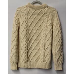 STANDUN OLD IRISH WOOL HANDKNIT CREW NECK SWEATER